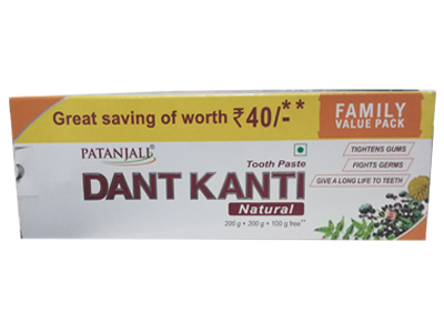 DANT KANTI  NATURAL TOOTHPASTE FAMILY PACK (200gm +200gm + 100gm)