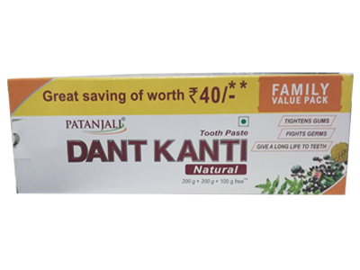 DANT KANTI NATURAL TOOTHPASTE FAMILY PACK (200gm +200gm + 100gm)