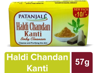 PATANJALI HALDI CHANDAN KANTI BODY CLEANSER 57 GM