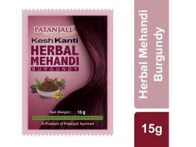 Patanjali KESH KANTI HERBAL MEHANDI (BURGUNDY) 15 G- Buy Online, Offers on  Patanjali Herbal Mehandi