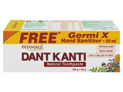 Patanjali Dant Kanti Natural 300g With Free Sanitizer 50ml