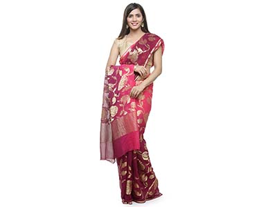 SAREE-PWEWSRWBRO1843020-PINK / WINE