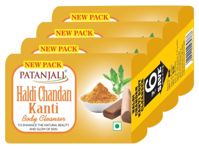 Patanjali Haldi Chandan Kanti Body Cleanser-(4x1) 75 G