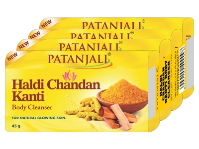 Patanjali Haldi Chandan Kanti Body Cleanser  - Pack of 4