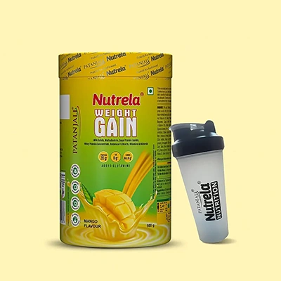 Patanjali Nutrela Weight Gain - Mango Flavour + FREE Shaker