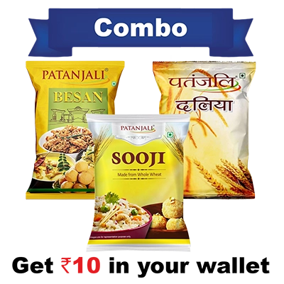 Combo- Besan 500g+Suji 500g+Wheat dalia 500g- Rs 10 Off