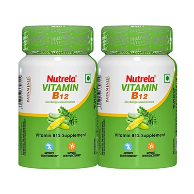 Patanjali Nutrela Vitamin B12 - 30 Veg Capsules (pack of 2) 