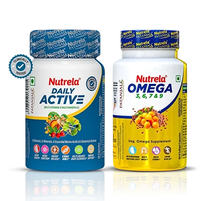 Combo Pat. Nutrela Daily Active + Omega 3 Softgel Capsule (30N+60N)