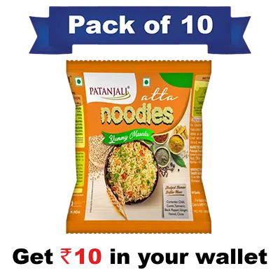 Pack of 10- Atta Noodles Yummy Masala 60g-  Rs 10 Off