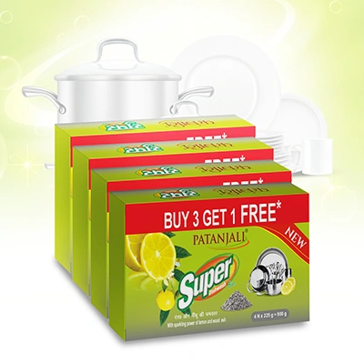 Patanjali Super Dish wash Bar-225 Gram B3G1 Free