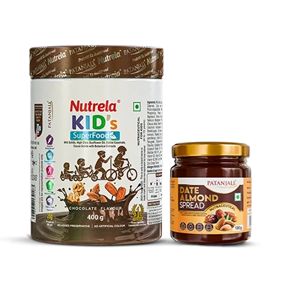 Patanjali Nutrela Kid’s Superfood 400g + Patanjali Date Almond Spread 180g