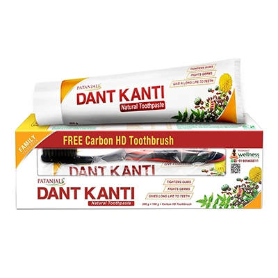 Dant Kanti Natural Toothpaste (300G) with Free Carbon HD Toothbrush