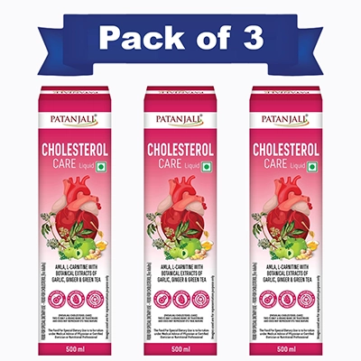 Combo Patanjali Cholesterol Care Liquid 500 ml (Pack of 3)