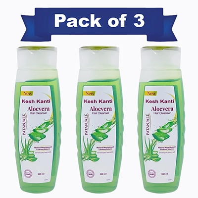 Patanjali Kesh Kanti Aloevera Hair Cleanser 180 ml (Pack Of 3)