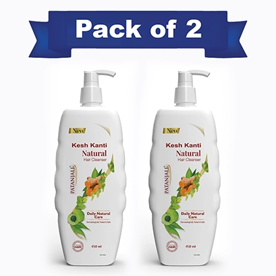 Patanjali Kesh Kanti Hair Cleanser Natural 450 ml (Pack Of 2)