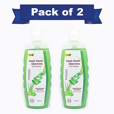 Patanjali Kesh Kanti Hair Cleanser Aloevera 450Ml (Pack Of 2)