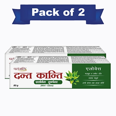 Patanjali Dant Kanti Aloevera Gel Toothpaste 80 G (Pack Of 2)