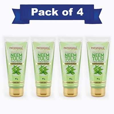 Patanjali Saundarya Neem Tulsi Face Wash 60G (Pack Of 4)