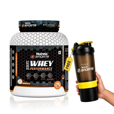 Patanjali Nutrela Sports Whey Performance (French vanilla) + Free Shaker