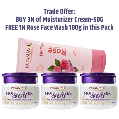 Patanjali Moisturizer Cream-50G B3G1 Rose Facewash 100G