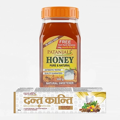 Patanjali Honey 500G with Free Dant Kanti Advance 100G
