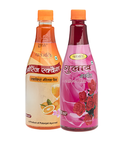PATANJALI HEALTH DRINK COMBO ( GULAB SHARBAT + ORANGE SQUASH)