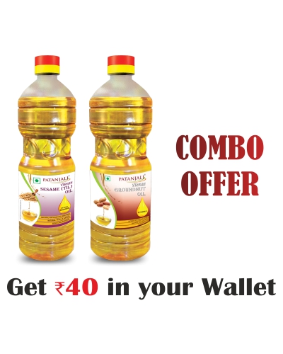 Healthy Cooking Oil Combo- Sesame Oil 1ltr+ Groundnut Oil 1ltr - Rs 40 Off