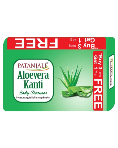 Patanjali Aloevera Kanti Body Cleanser(150gx3)+ Free 75g