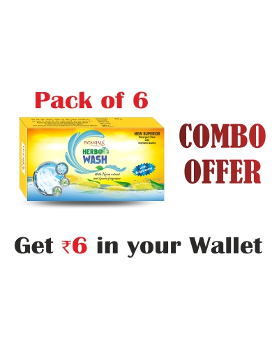 Patanjali Detergent Cake 250gm(Pack of 6)- Rs 6 Off