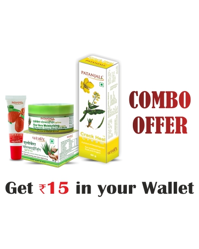 Complete Winter Skin Care Pack- CRACK HEAL CREAM 50 G+MOISTURIZER CREAM 50 G+LIP BALM (STRAWBERRY) 10 G- Rs 15 Off