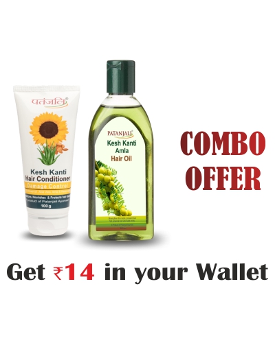 Patanjali Haircare Combo- Amla Hair Oil 200 ML+Conditioner Damage Control  100 Ml - Rs 14 Off- Buy Online