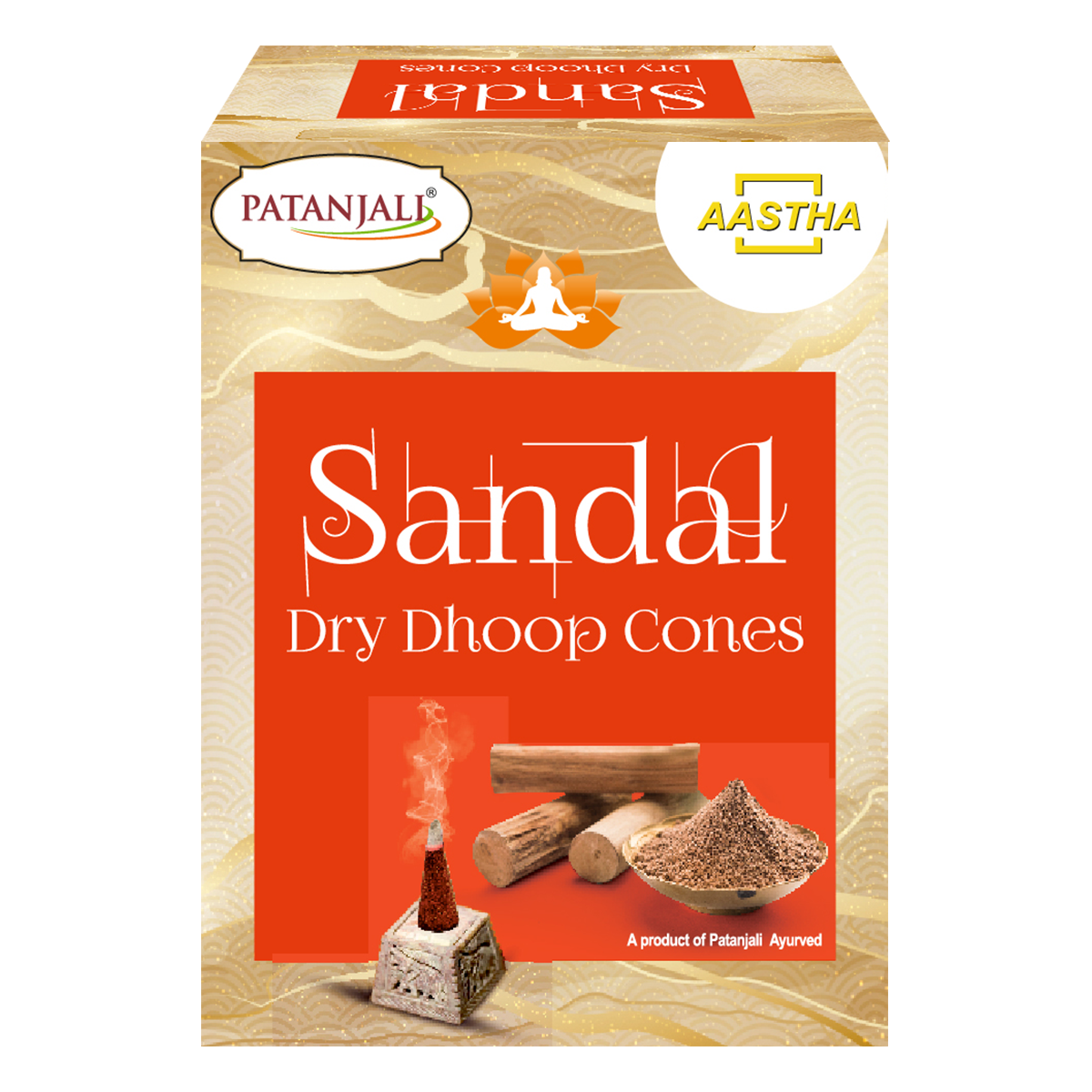 Aastha Sandal Dry Dhoop Cone 