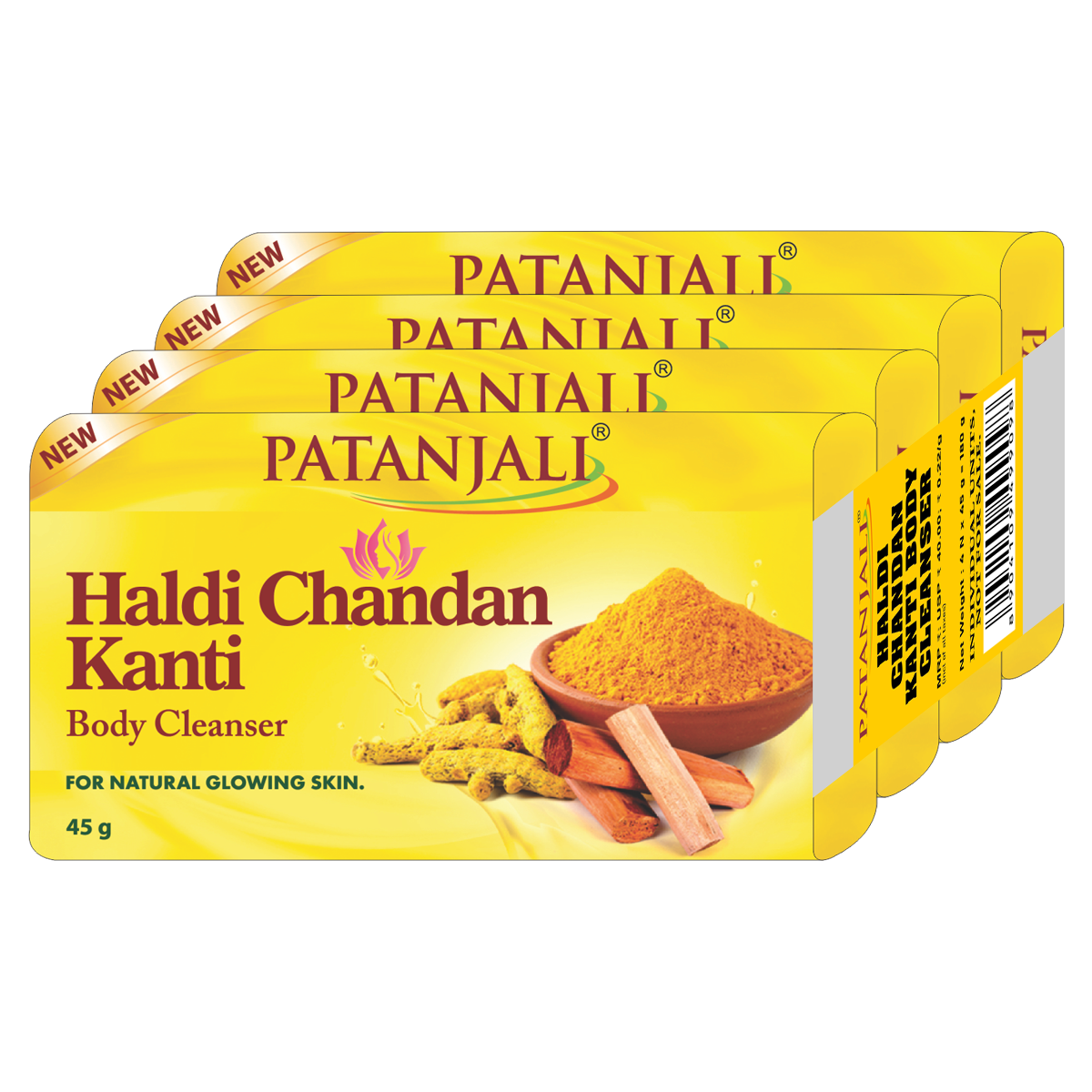 Patanjali Haldi Chandan Kanti Body Cleanser  - Pack of 4