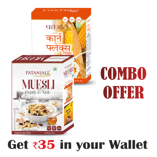 HEALTHY BREAKFAST CEREALS- CORN FLAKES MIX 500GM+MUESLI FRUIT & NUT 450G - Rs 35 Off