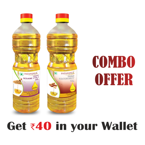 Healthy Cooking Oil Combo- Sesame Oil 1ltr+ Groundnut Oil 1ltr - Rs 40 Off