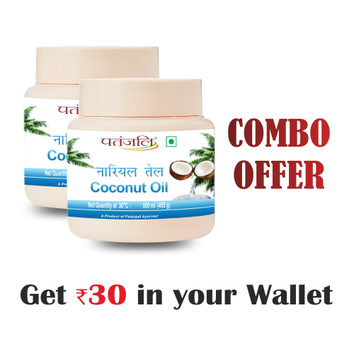 Combo- Coconut Oil 500 ml(Pack of 2)- Rs 30 Off