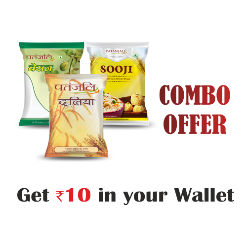 Combo- Besan 500gm+Suji 500gm+Wheat dalia 500gm- Rs 10 Off