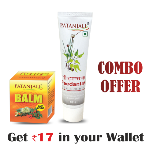 Patanjali Pain Reliever Combo- Balm  25 gm+Peedantak Pain Reliever 50 gm- Rs 17 Off