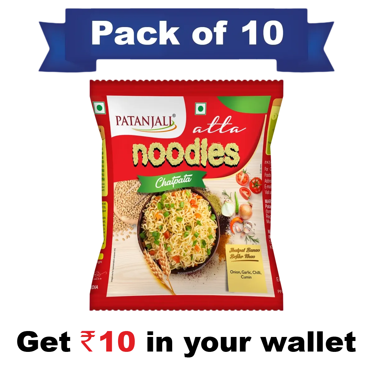 Pack of 10- Atta Noodles Chatpata 60g- Rs 10 Off