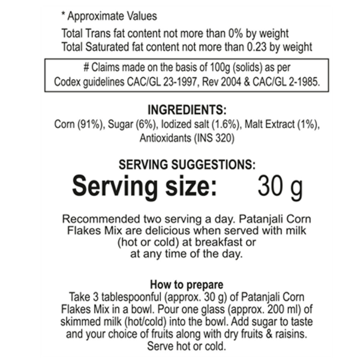 Buy Patanjali Corn Flakes Mix 250 g. Shop online Now!