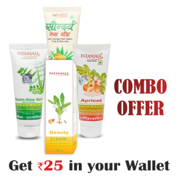 Beauty Combo- Saundarya Face wash 60ml+NEEM ALOEVERA WITH CUCUMBER FACE PACK 60gm+APRICOT FACE SCRUB 60gm+Beauty Cream 50 gm- Rs 25 Off