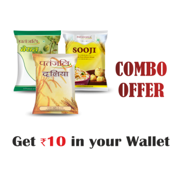 Combo- Besan 500gm+Suji 500gm+Wheat dalia 500gm- Rs 10 Off