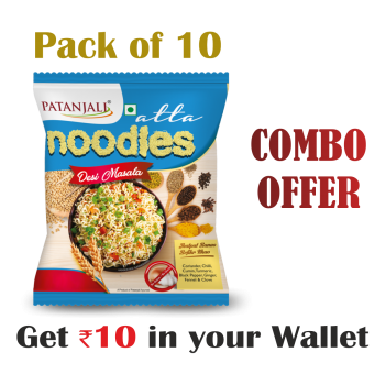 Pack of 10- Atta Noodles Desi Masala 60gm-  Rs 10 Off