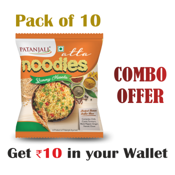 Pack of 10- Atta Noodles Yummy Masala 60gm-  Rs 10 Off