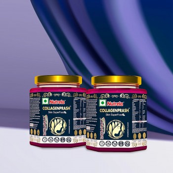Patanjali Collagen Prash - Advanced Anti Ageing Formula for Men and Women - 400g (pack of 2)